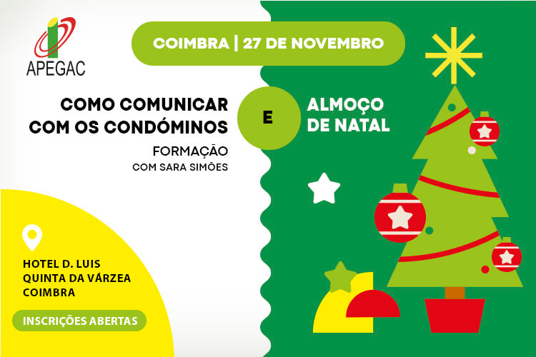Formação e Almoço de Natal - 27 de novembro em Coimbra