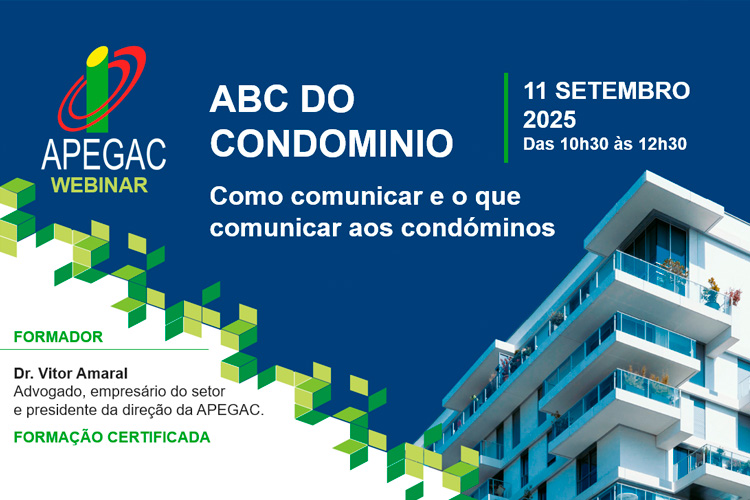 11 de setembro: Formação APEGAC - ABC do Condomínio 11 de setembro: Formação APEGAC - ABC do Condomínio